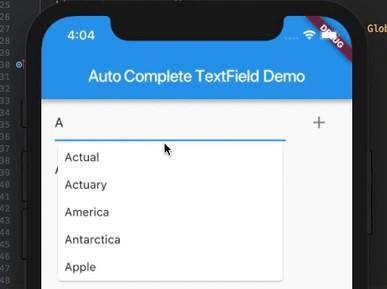 An autocomplete Textfield for flutter