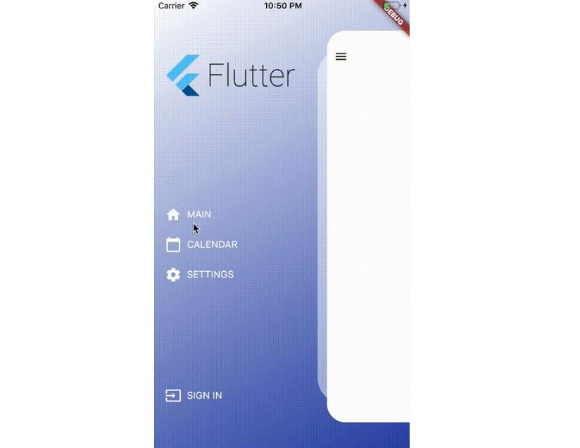 Flutter drawer dynamic ready side menu